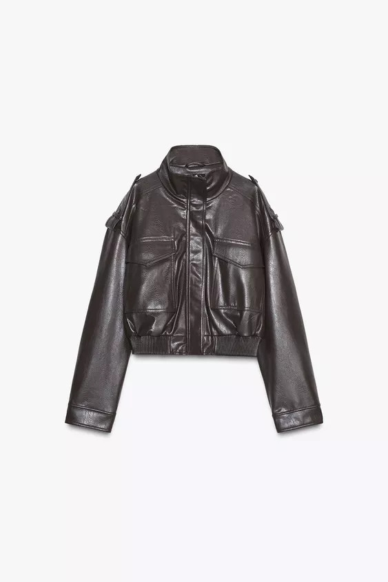 FAUX LEATHER SHORT JACKET | Zara UK