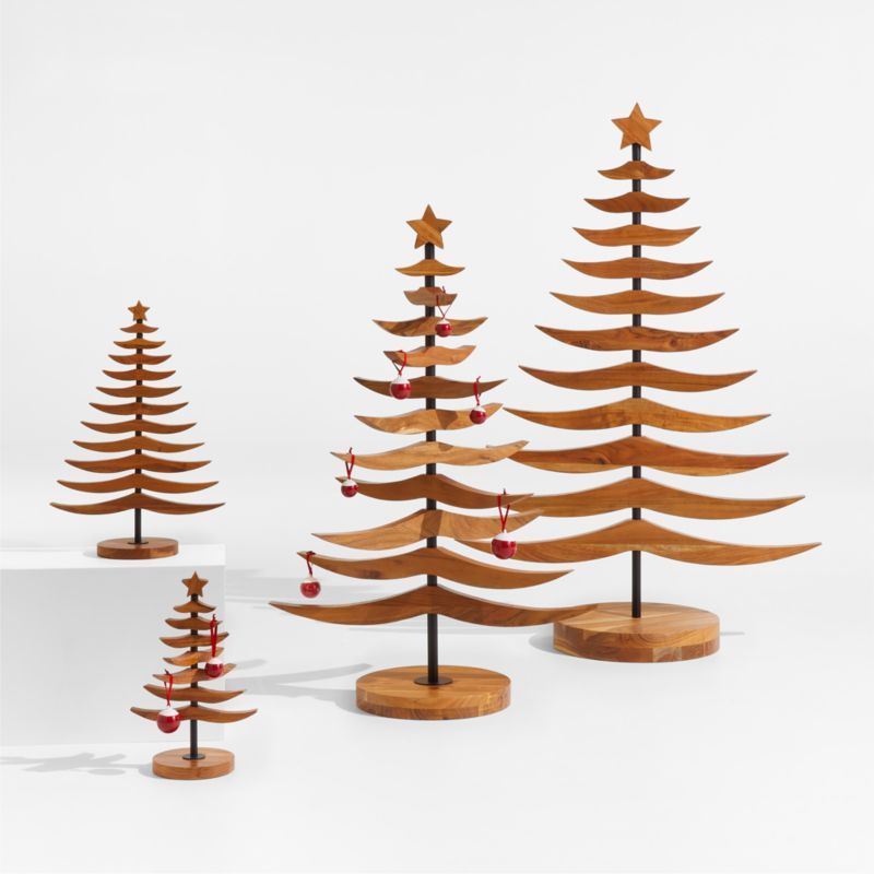Warm Acacia Tannenbaum Christmas Ornament Trees | Crate & Barrel | Crate & Barrel