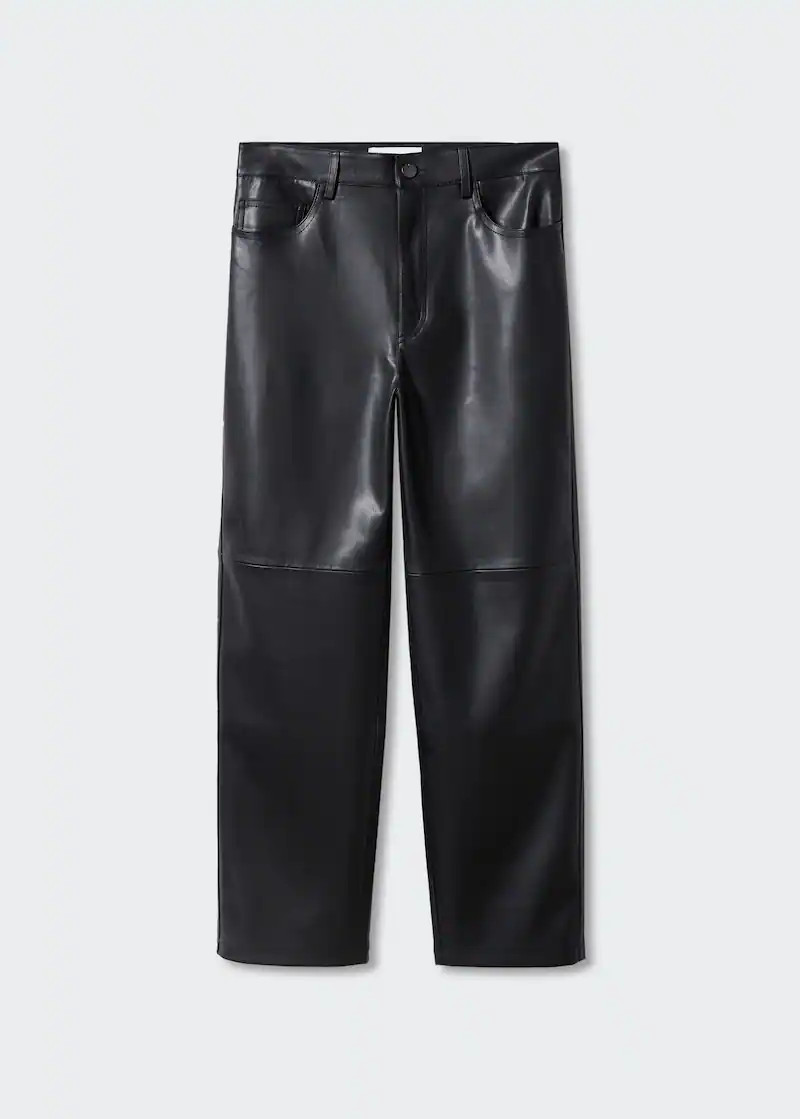 Leather-effect straight trousers | MANGO (US)