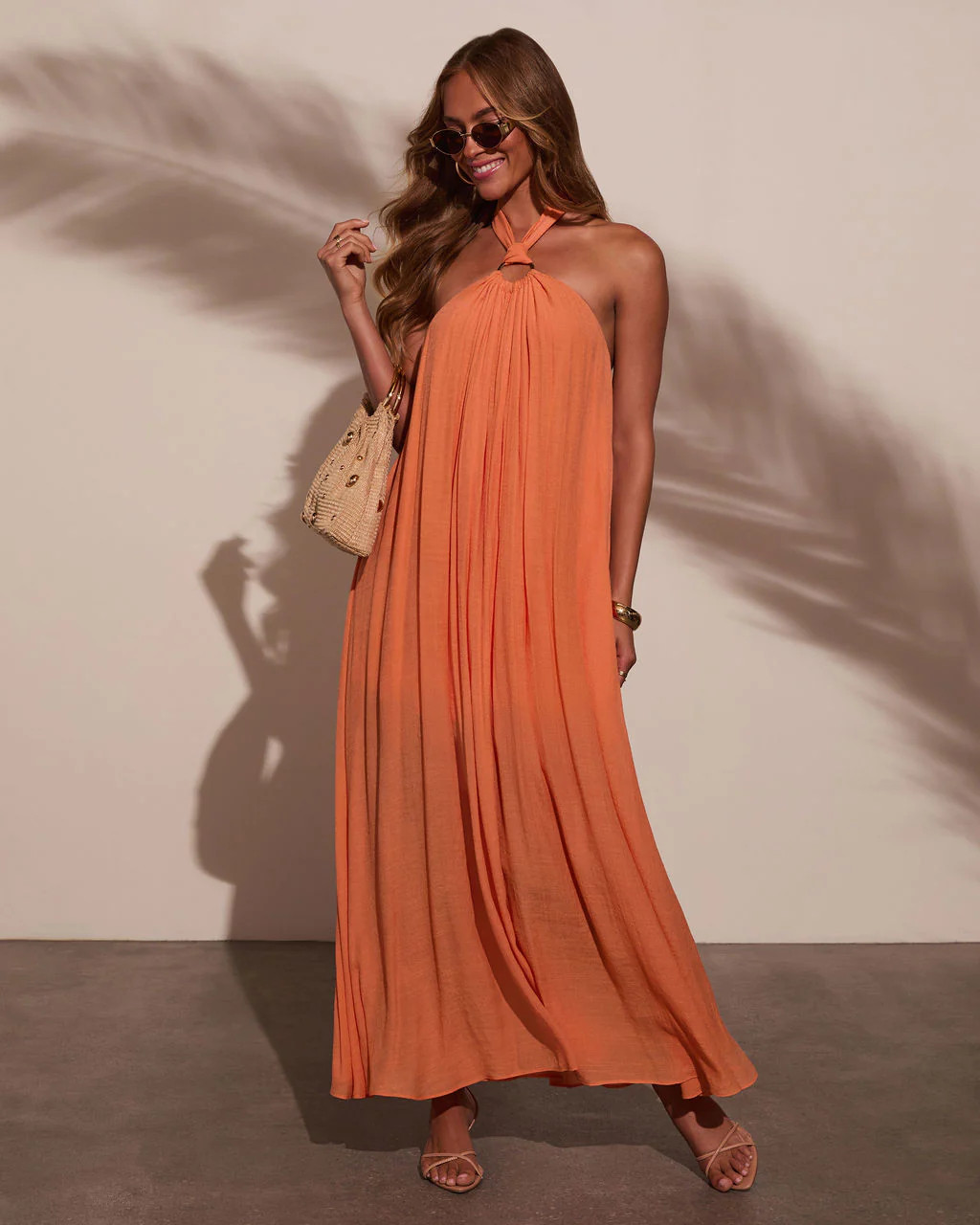 Nolah Pleated Halter Maxi Dress | VICI