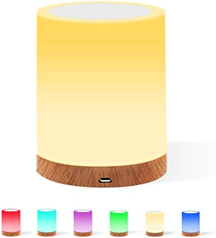 SHINESTAR Night Light Touch Lamp, RGB Color Changing Light, Dimmable Warm White Nursery Lights, P... | Amazon (US)