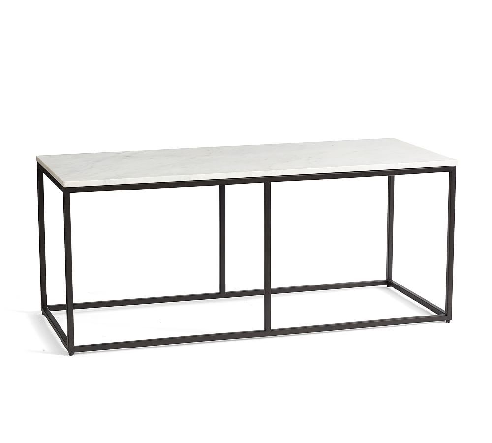 Delaney Rectangular Marble Coffee Table | Pottery Barn (US)