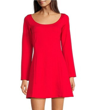 Long Sleeve Ponte Mini Dress | Dillard's