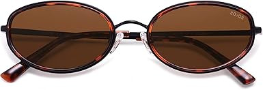 SOJOS Trendy Oval Round Polarized Sunglasses for Women Men, Chic Retro Narrow Circle Sunnies SJ12... | Amazon (US)