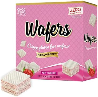 ChocZero Strawberry Wafer Cookies – Sugar Free, Keto Friendly, Low Carb Cookies with No Sugar A... | Amazon (US)