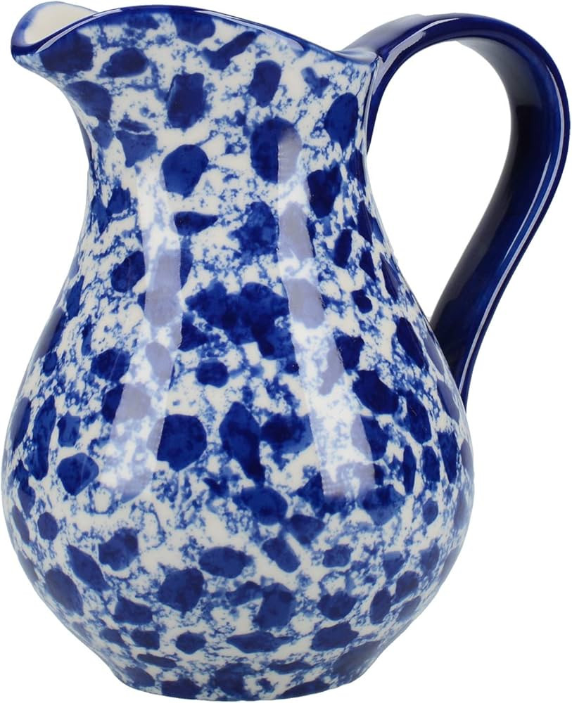 London Pottery Splash Milk Jug / Water Jug Pitcher, Stoneware, Blue / White, 575 ml | Amazon (UK)