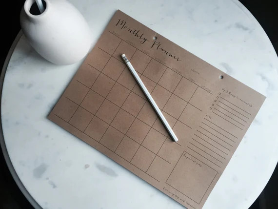 Monthly Planner - Kraft Notepad | Etsy (US)