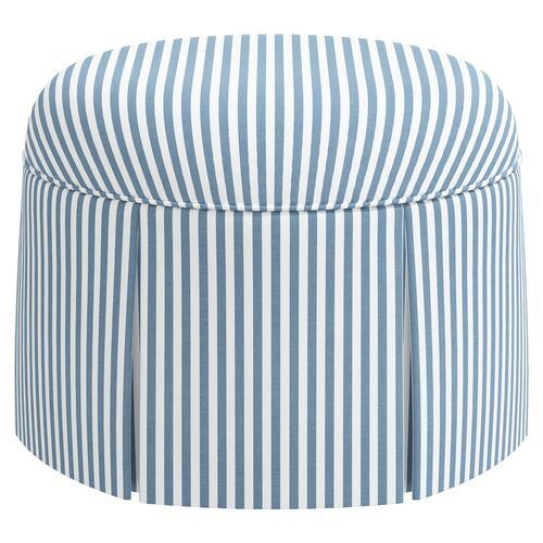 Liza Skirted Ottoman, Blue Stripe | One Kings Lane