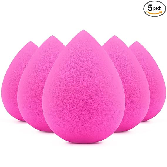 BEAKEY 5 Pcs Makeup Sponges, Latex-Free Beauty Sponge for Flawless Liquid, Cream, and Powder Appl... | Amazon (US)