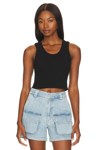 Cropped Poppy Tank in Black | Revolve Clothing (Global)