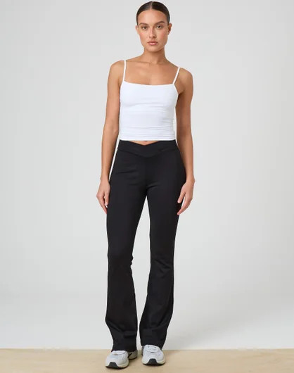 V Front Flare Ponte Pant in Black | Glassons | Glassons (NZ)