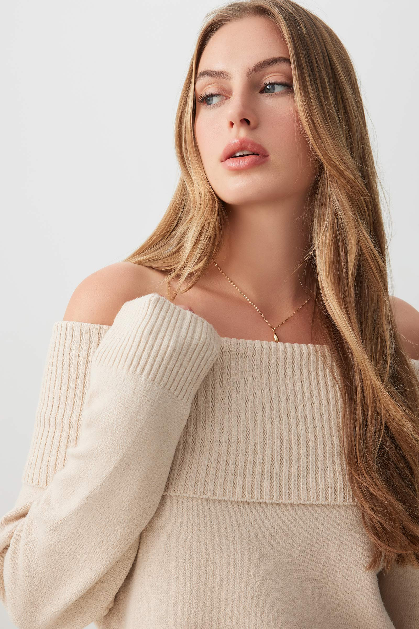 Fold Over Off Shoulder Sweater | Ardene