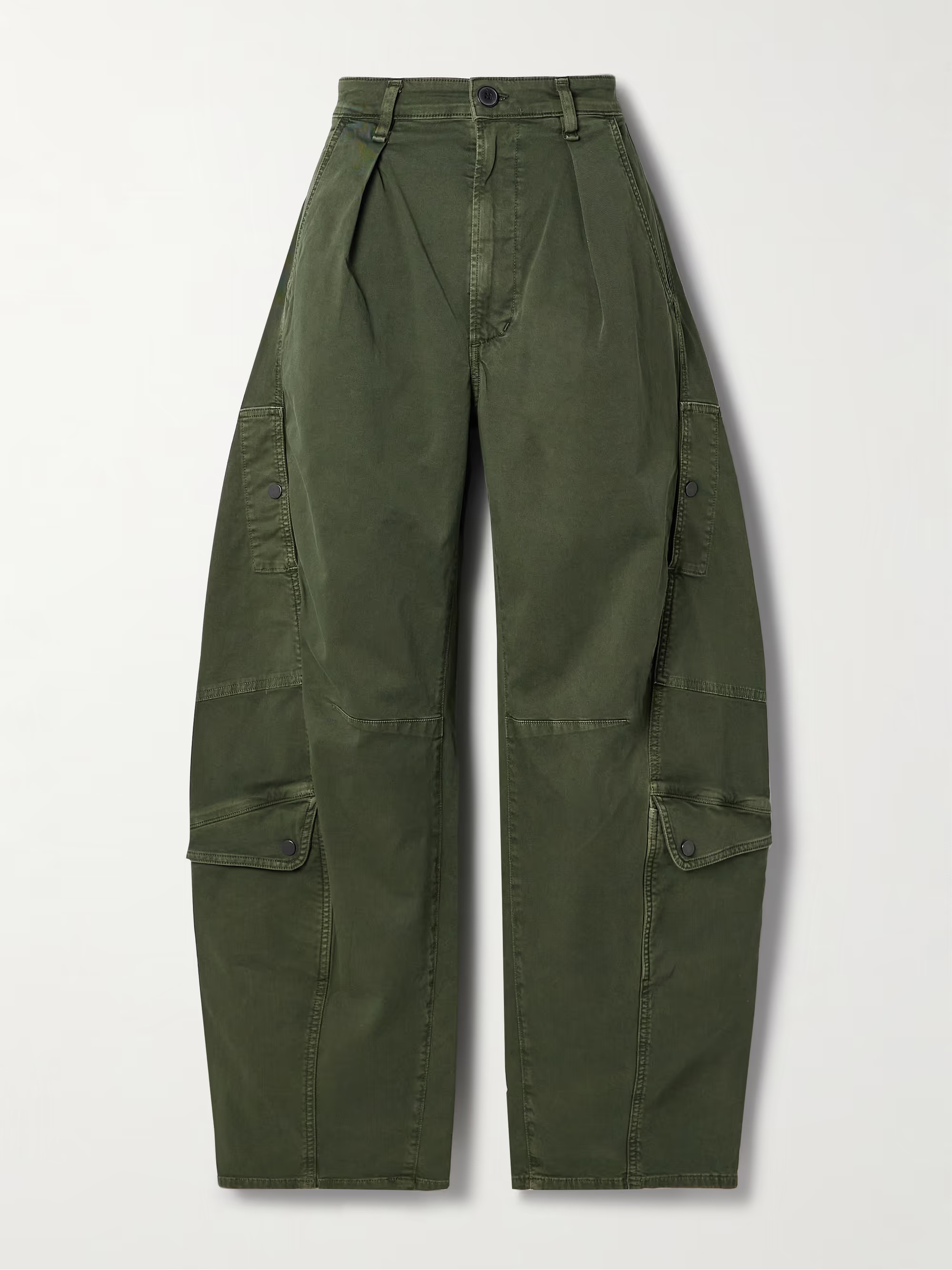 Flight pleated organic cotton-blend twill barrel-leg pants | NET-A-PORTER (UK & EU)