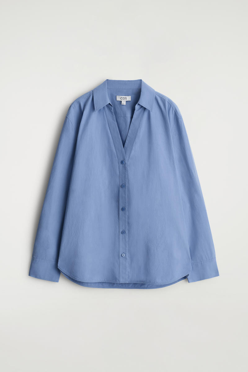 Open-Collar Cotton-Poplin Shirt | COS (US)