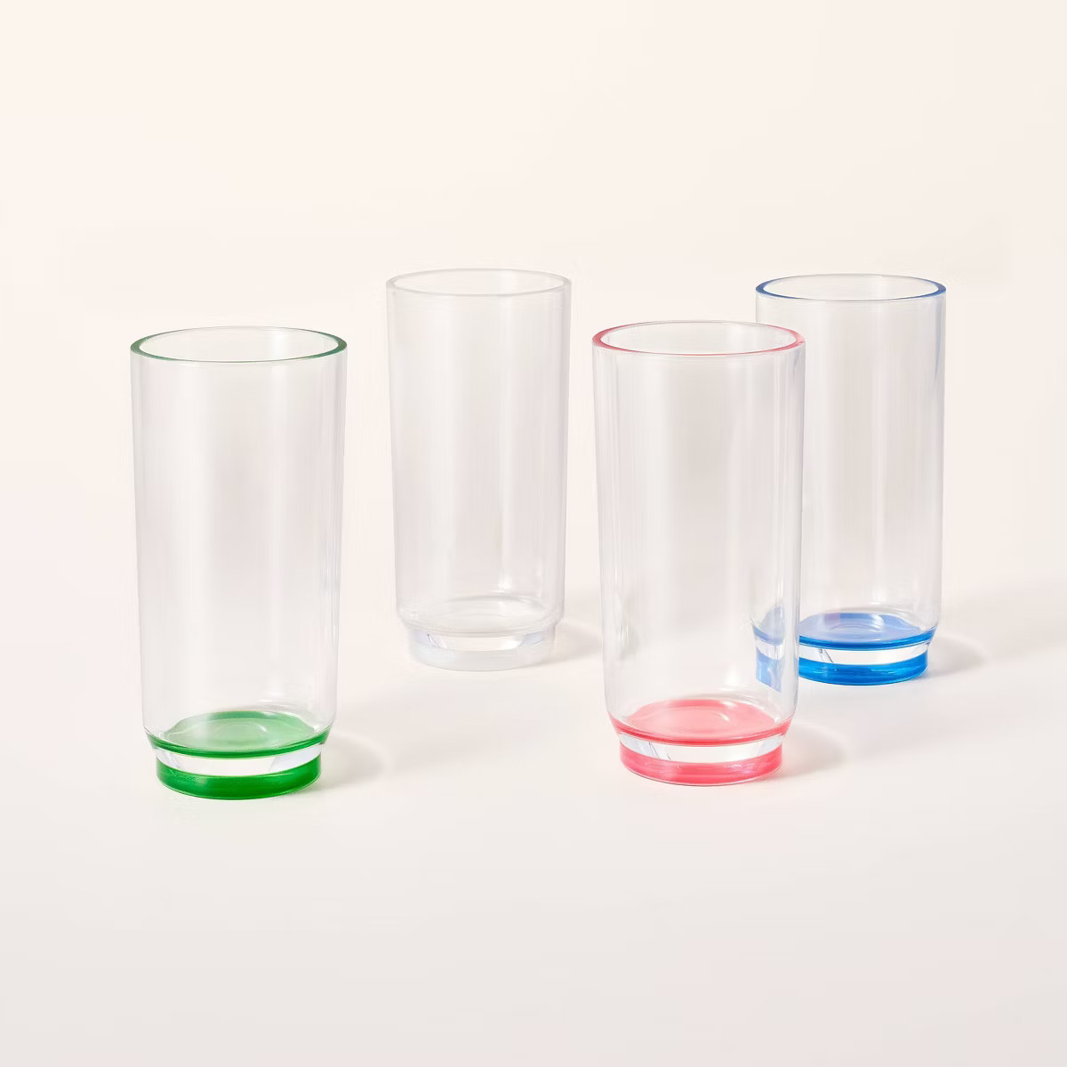 15.2oz 4pc Acrylic Highball Drinkware Set Green/Cream/Pink/Blue - kate spade new york x Target | Target