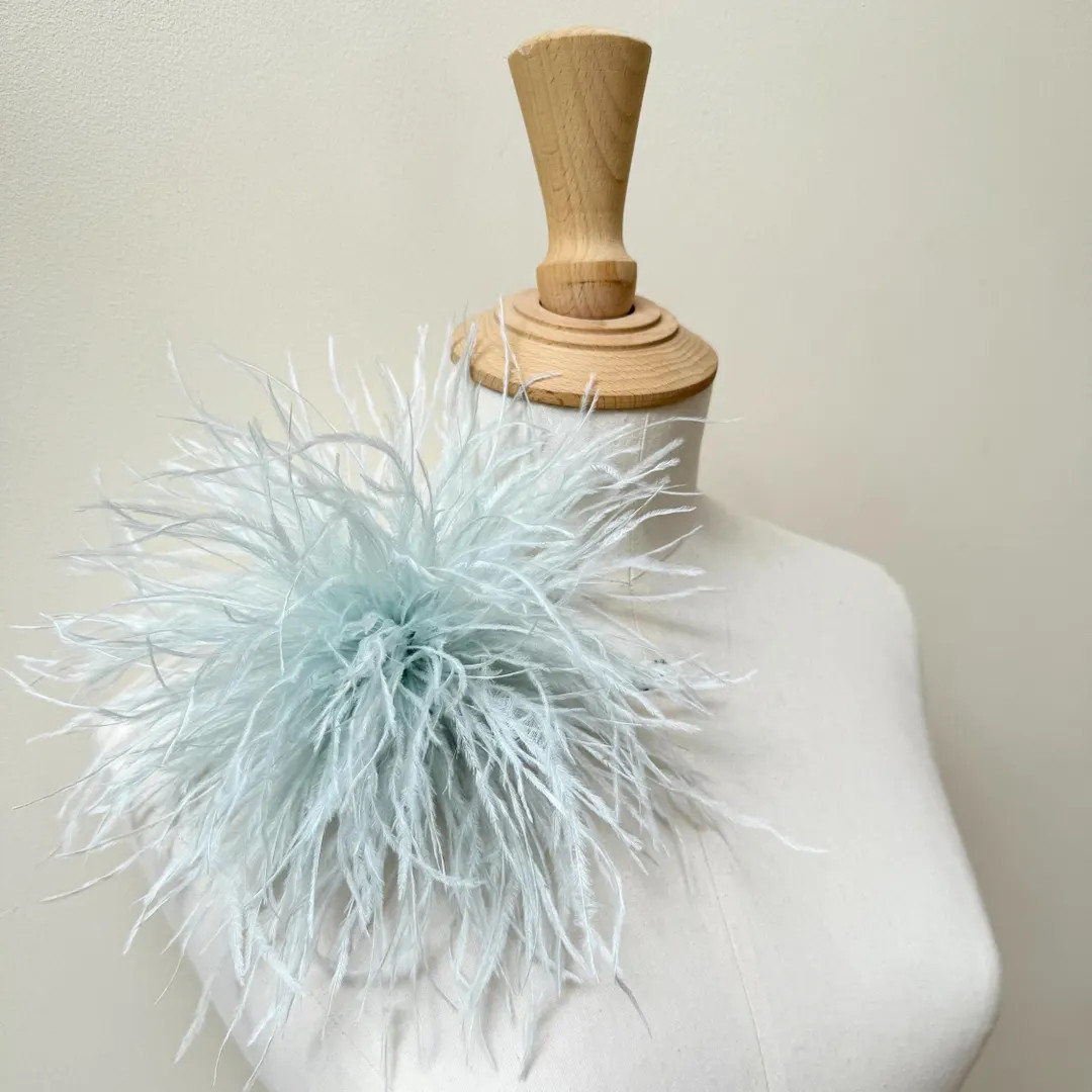Pale Mint Ostrich Feather Brooch, Handmade Corsage Pin - Etsy | Etsy (Global)