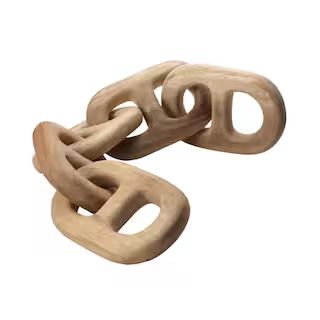 Titan Lighting 6 in. x 27 in. Hand Carved Chain Link Figurine in Natural Wood TN-891787 - The Hom... | The Home Depot