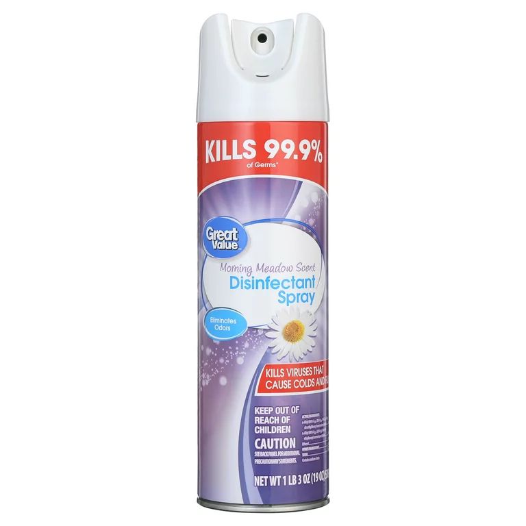 Great Value Morning Meadow Scent Disinfectant Spray, 1 lb 3 oz | Walmart (US)