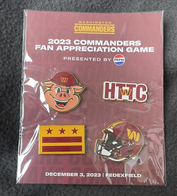NEW NFL Washington Commanders Pin Set of 4 - 2023 Fan Appreciation Game SGA | eBay US