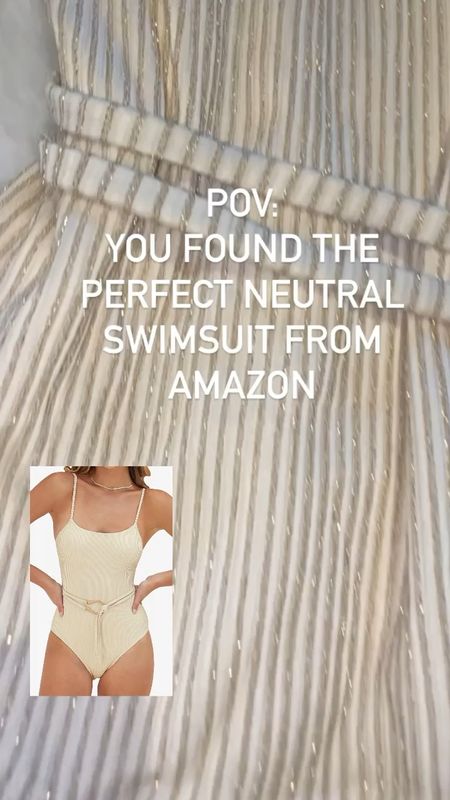 Amazon neutral swimsuit!
Check out that shimmer 
Amazon swim
Neutral swimsuit 
Amazon one piece swimsuit
Amazon find
Vacation outfit on amazon
Midsize swimsuit 
Amazon summer 

#LTKswim #LTKmidsize #LTKunder50