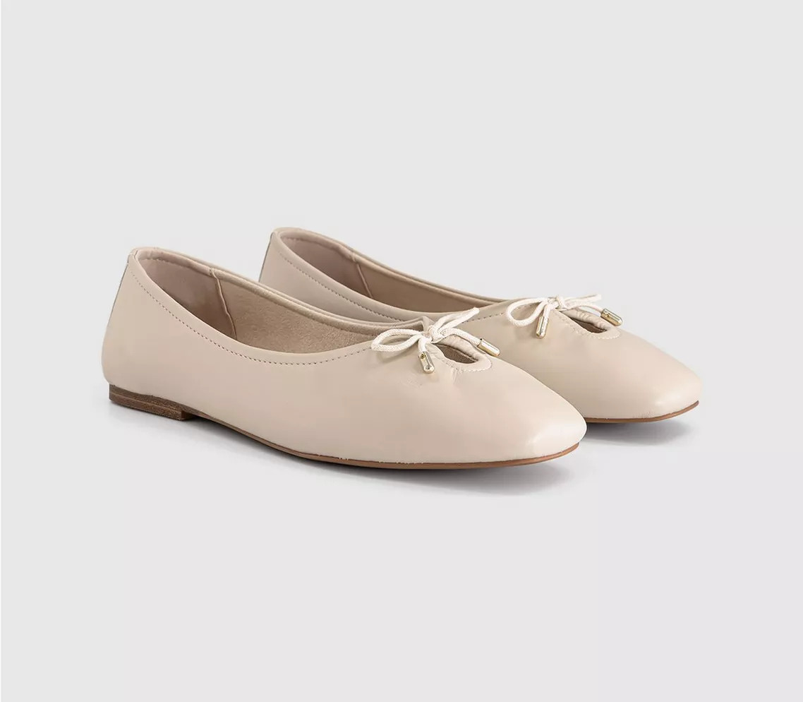 OFFICE Freya Bow Ballerina Flats New White - Flat Shoes for Women | Office Shoes (UK)