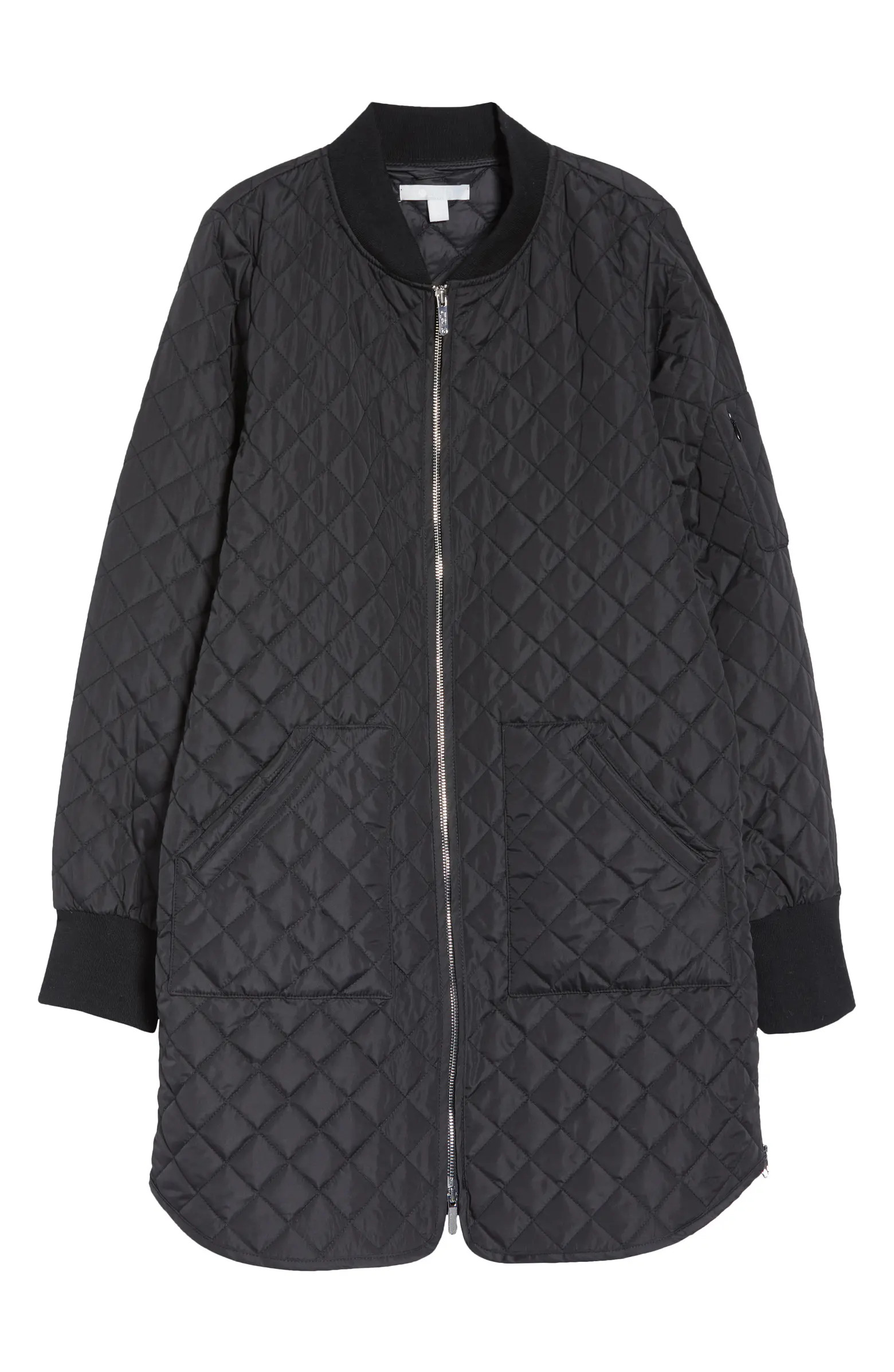 Longline Water Resistant Quilted Bomber Jacket | Nordstrom