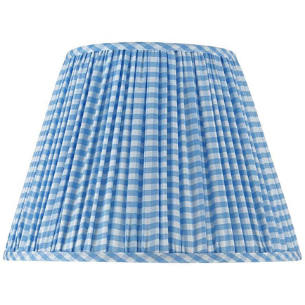 Gingham Blue Pleated Empire Lampshade Pleated and Scalloped Lampshades