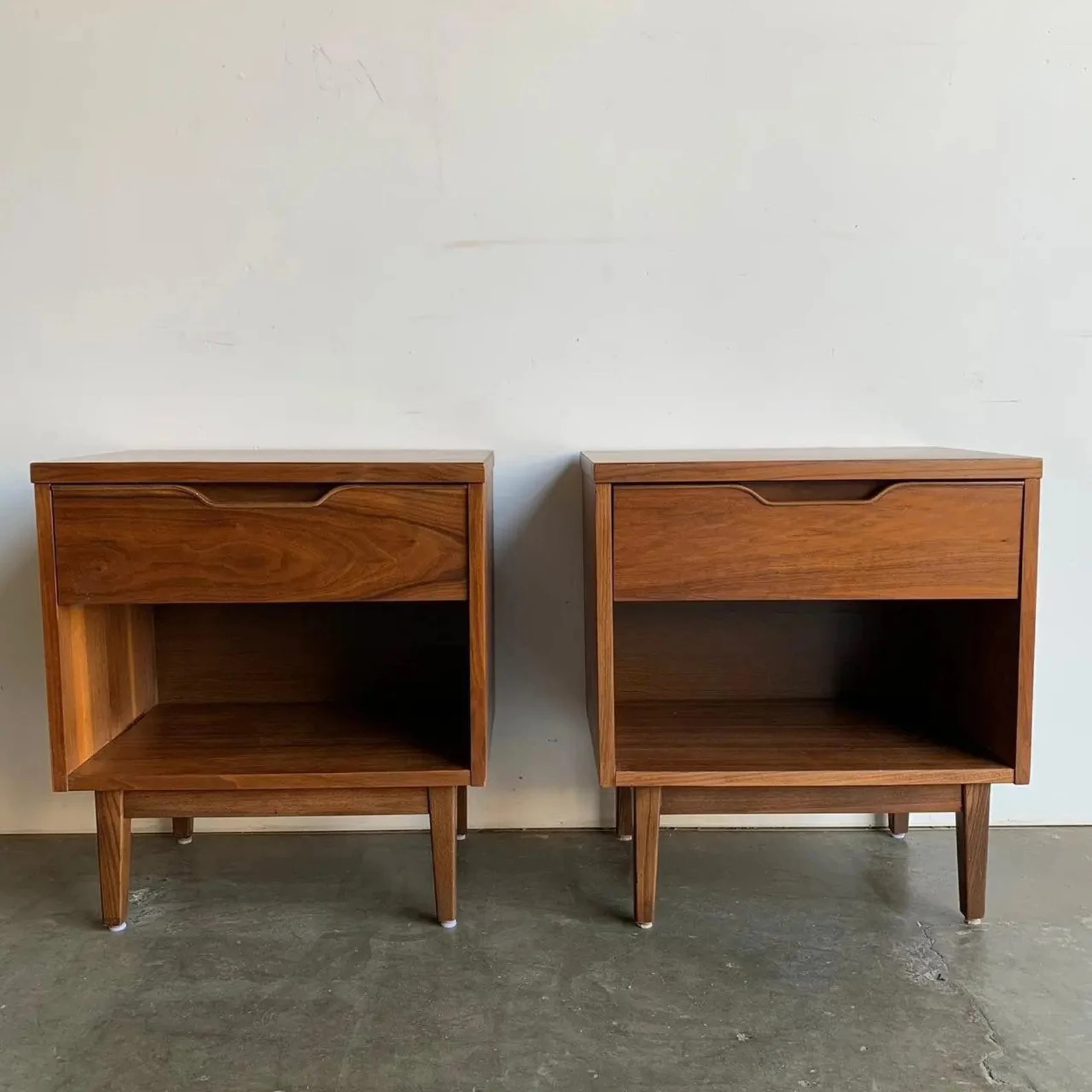 Mid Century Walnut Nightstands- Pair | Etsy (US)