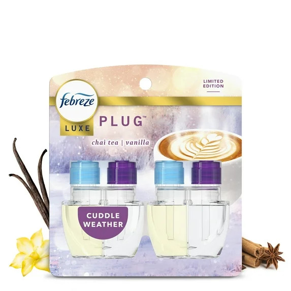 Febreze Plug In Air Freshener, Odor-Fighting Scented Oil Refill, Cuddle Weather, 2 Refills | Walmart (US)