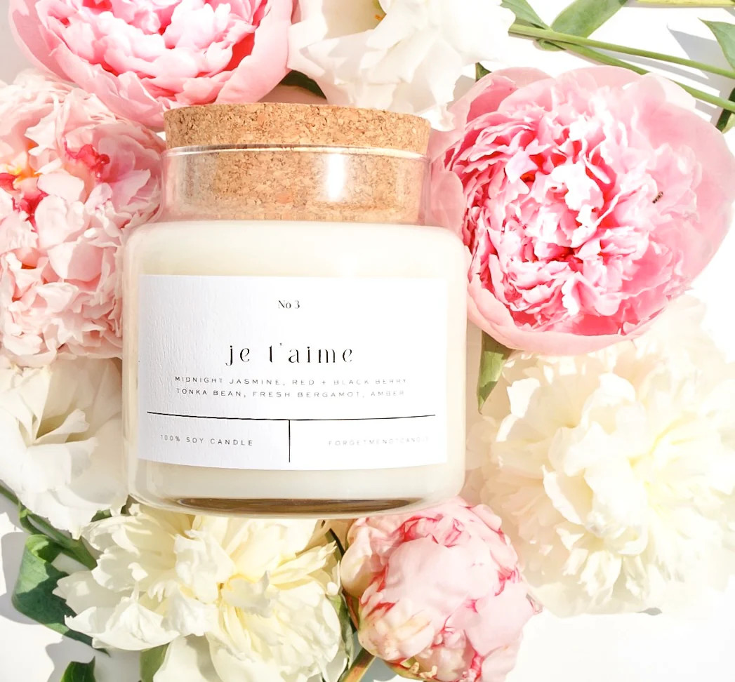 100% Soy Candles Handpoured | 22 oz Standard Glass Candle | Forget Me Not Candle