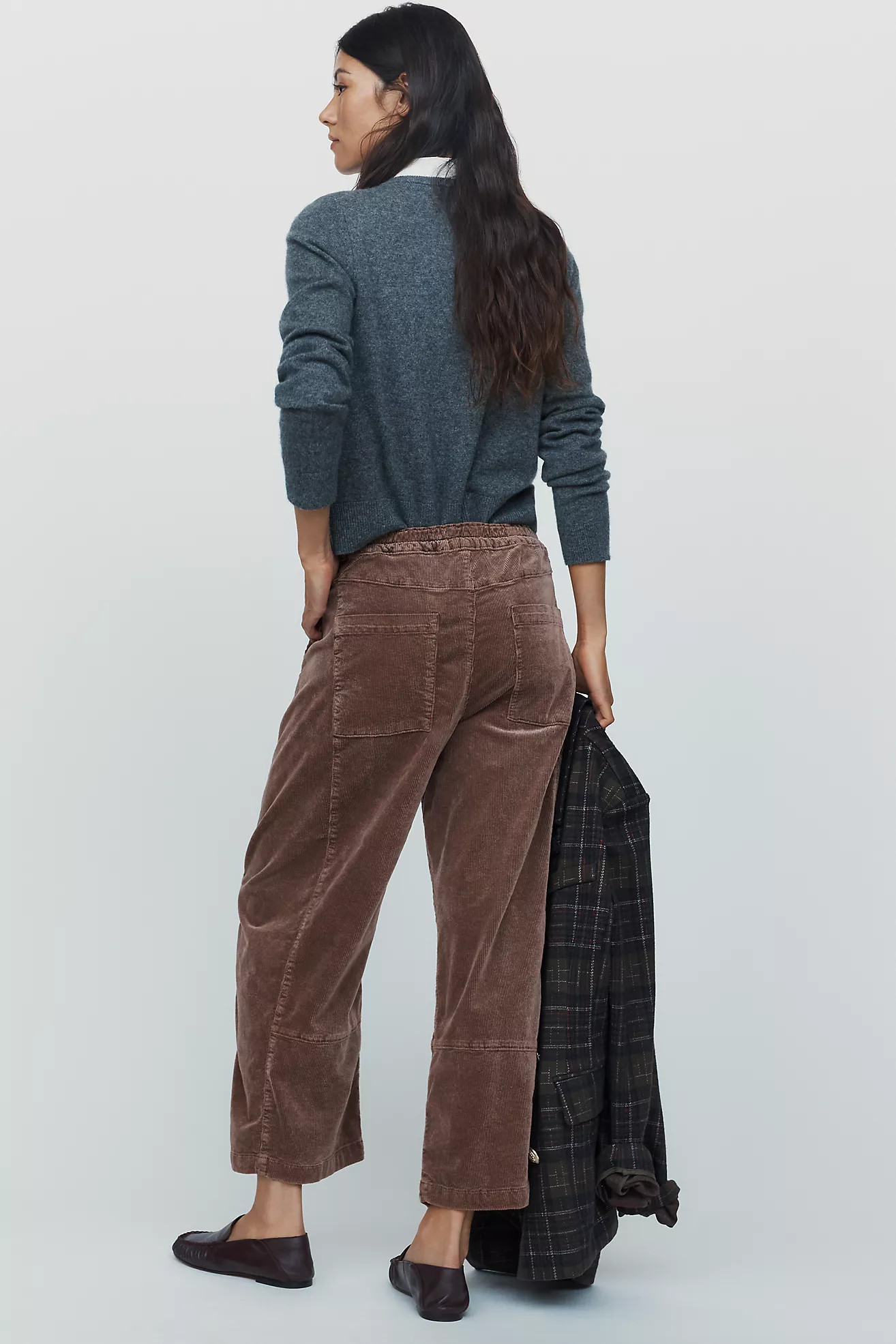 Pilcro Izzie Relaxed Corduroy Pull-On Barrel Pants | Anthropologie (US)