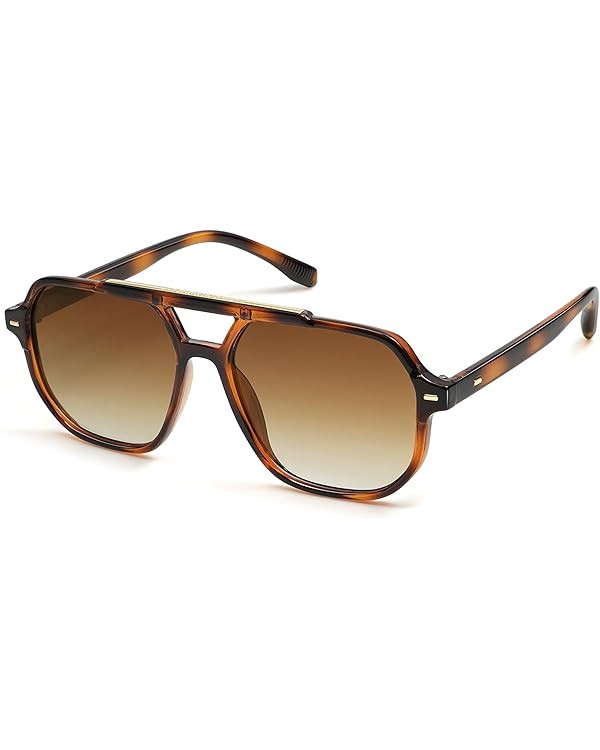 SOJOS Retro Trendy Aviator Polarized Sunglasses Men Women Vintage 70s Square Stylish Frame Sun Gl... | Amazon (US)