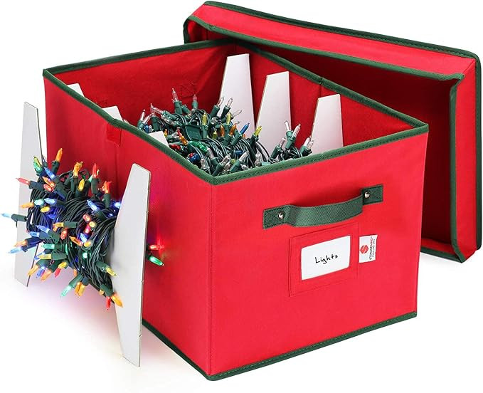 StorageMaid Storage Festive Sturdy Xmas Lights Organizer Container for Stacking Christmas Decorat... | Amazon (US)