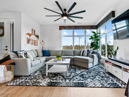 Inspiration from my living room to yours! 
P.s. changing a generic builder grade light to an oversized fan drastically changed this room! Try something bold in your space!

#LTKhome #LTKfamily #LTKkids