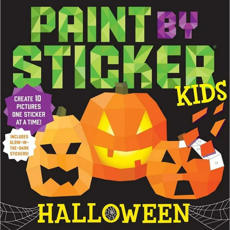 Paint by Sticker Kids: Halloween: Create 10 Pictures One Sticker at a Time! Includes Glow-In-the-... | Walmart (US)