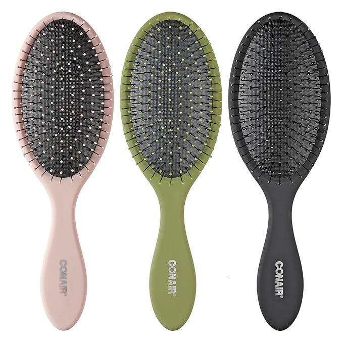 Conair Detangling Hair Brush Set, 3-Pack Detangler Brushes for Wet or Dry Hair, Gentle Detangler ... | Amazon (US)