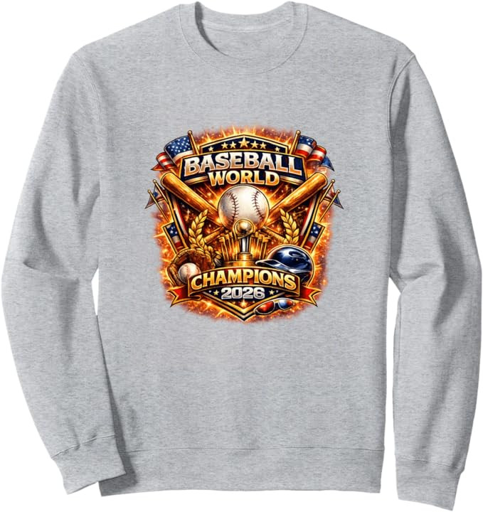 Baseball World Champions 2026 Vintage Style Graphic Sweatshirt | Amazon (US)