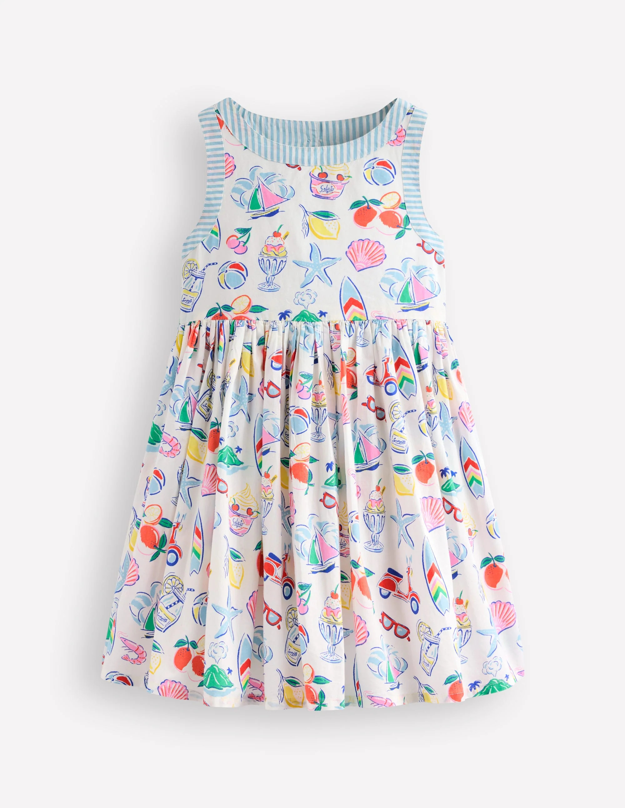 Back Detail Dress-Ivory Holiday Print | Boden (US)