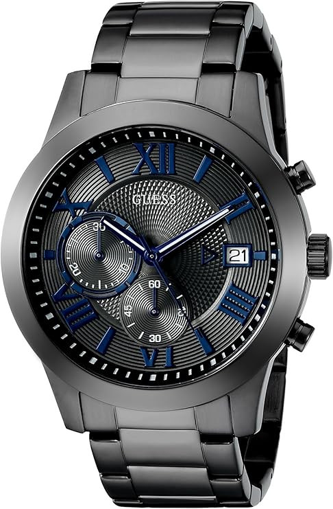 GUESS Men's Stainless Steel Gunmetal Chronograph Bracelet Watch | Amazon (US)