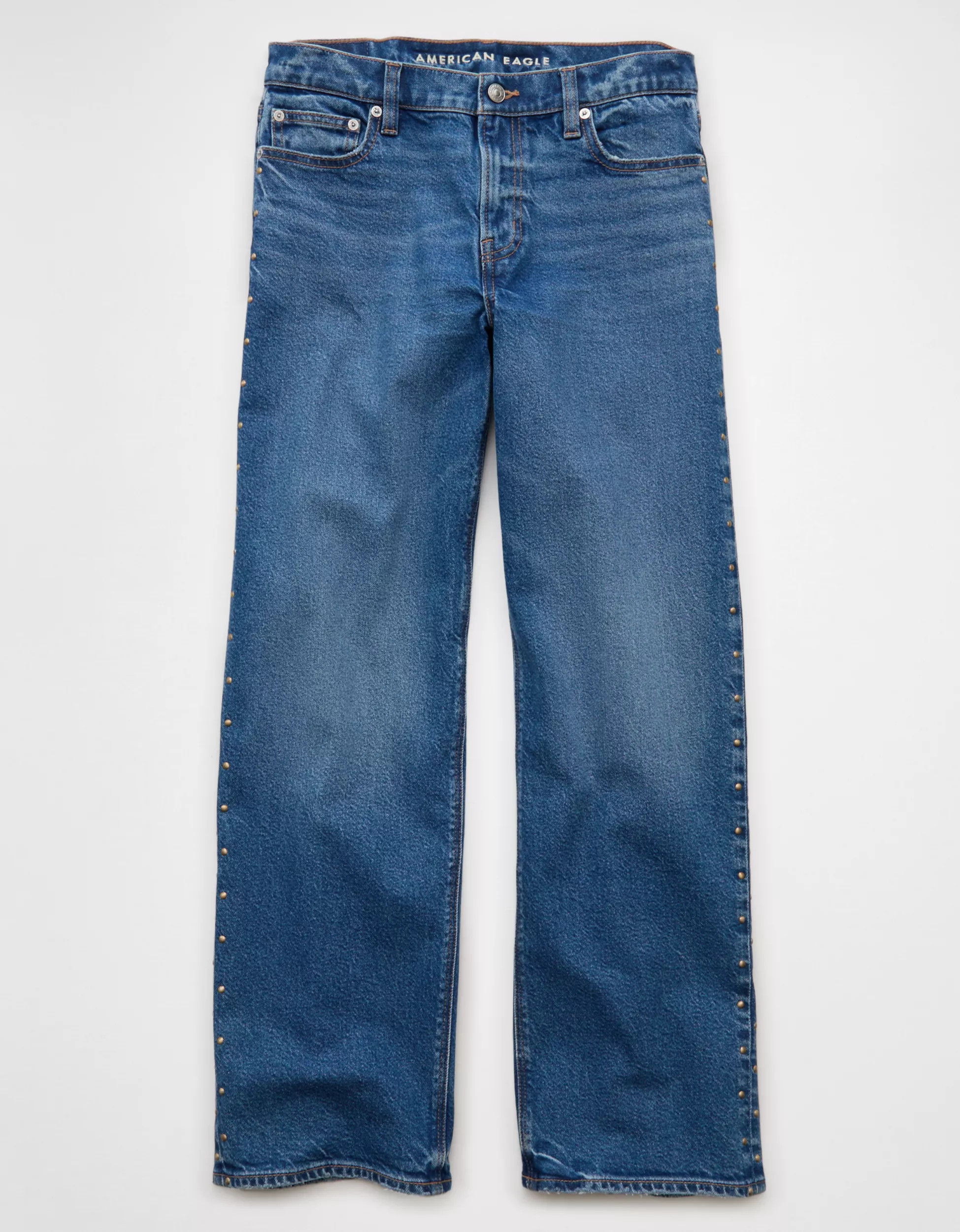 AE Stretch Studded High-Waisted Stovepipe Jean | American Eagle Outfitters (US & CA)