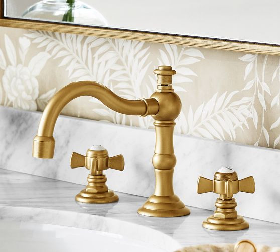 Langford Cross Handle Widespread Bathroom Sink Faucet | Pottery Barn (US)