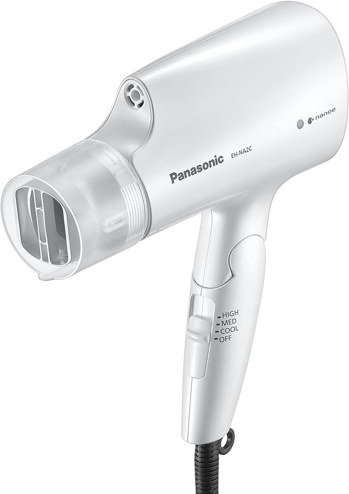 Panasonic EHNA2C Hydrating Nanoe Salon Travel Hair Dryer with Oscillating Quick Dry Nozzle, White | Amazon (CA)