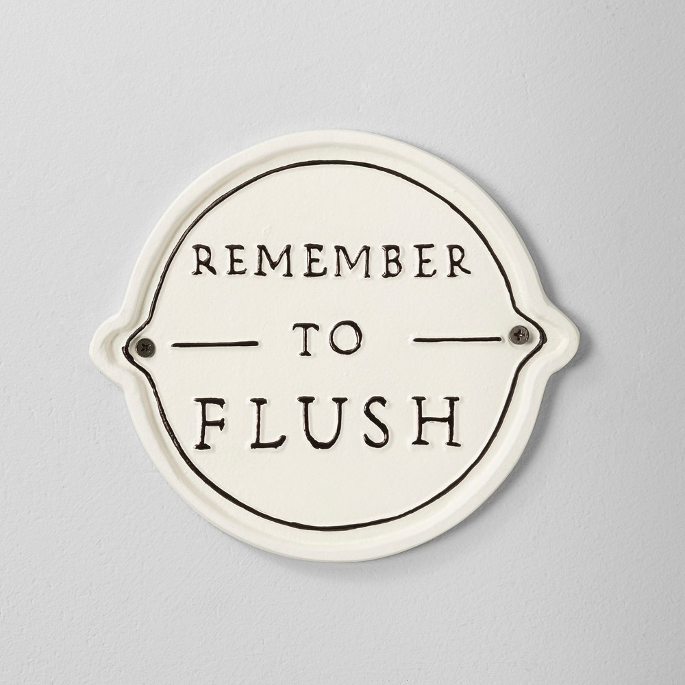 'Remember To Flush' Wall Sign White/Black - Hearth & Hand with Magnolia | Target
