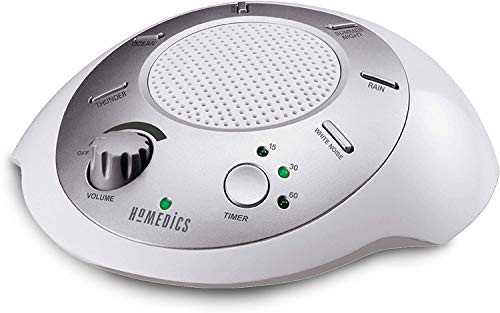 Homedics SoundSleep White Noise Sound Machine, Silver, Small Travel Sound Machine with 6 Relaxing Nature Sounds, Portable Sound Therapy for Home, Office, Nursery, Auto-Off Timer, by Homedics | Amazon (US)