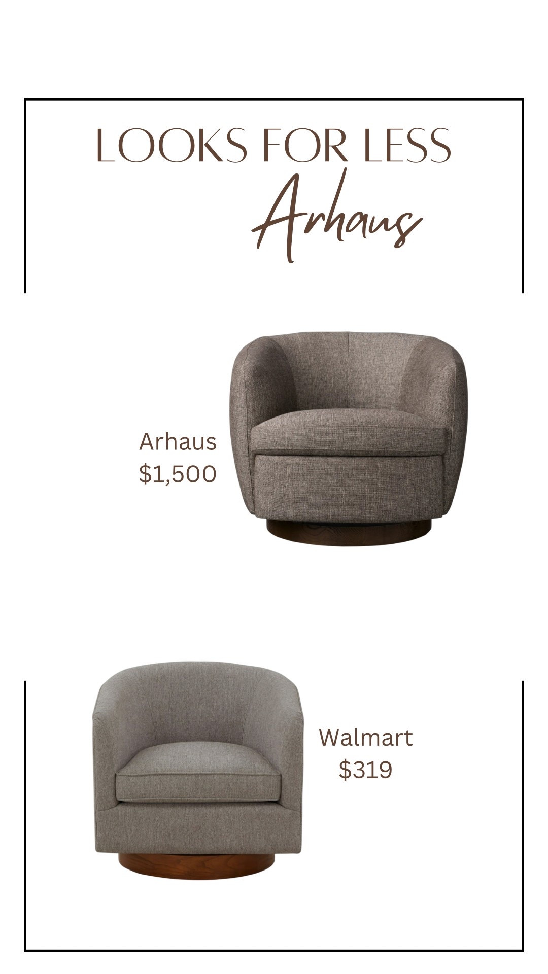 This Arhaus chair is absolutely gorgeous- but when you can’t afford the price tag and you are on a smart budget- you find an unbeatable look for less from Walmart 😍

#LTKHome