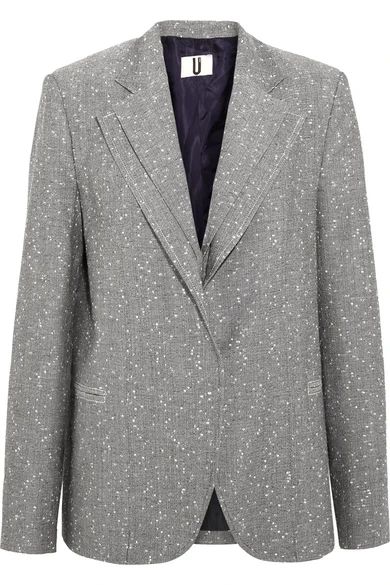 Topshop Unique - Layered Wool-blend Tweed Blazer - Gray | NET-A-PORTER (US)