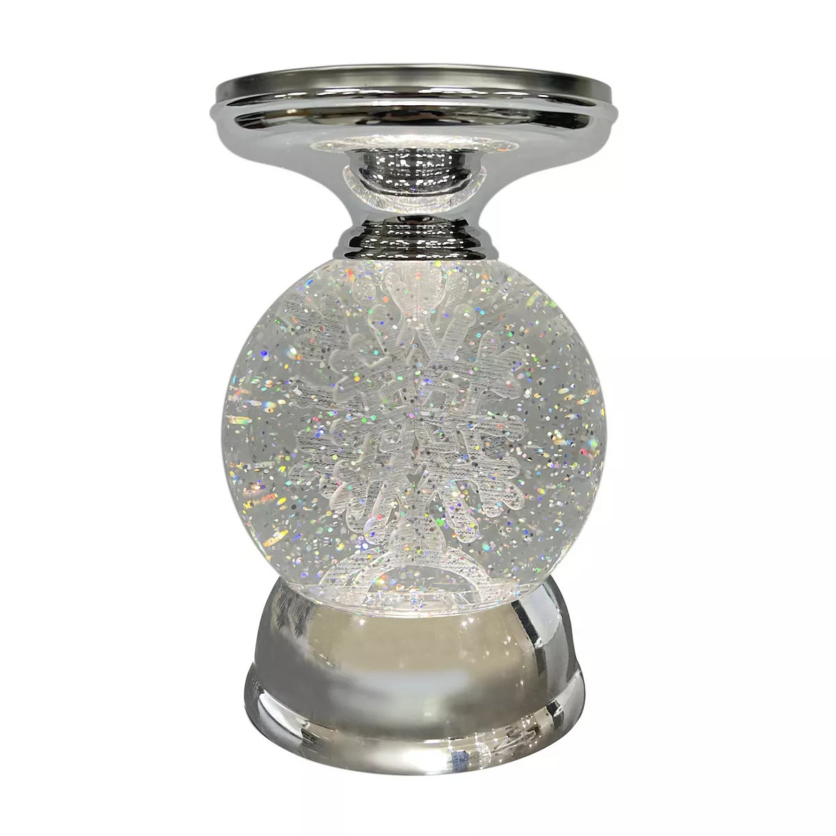 St. Nicholas Square® Holiday Snowflake Light-Up Glitter Snow Globe Pillar Candle Holder | Kohl's