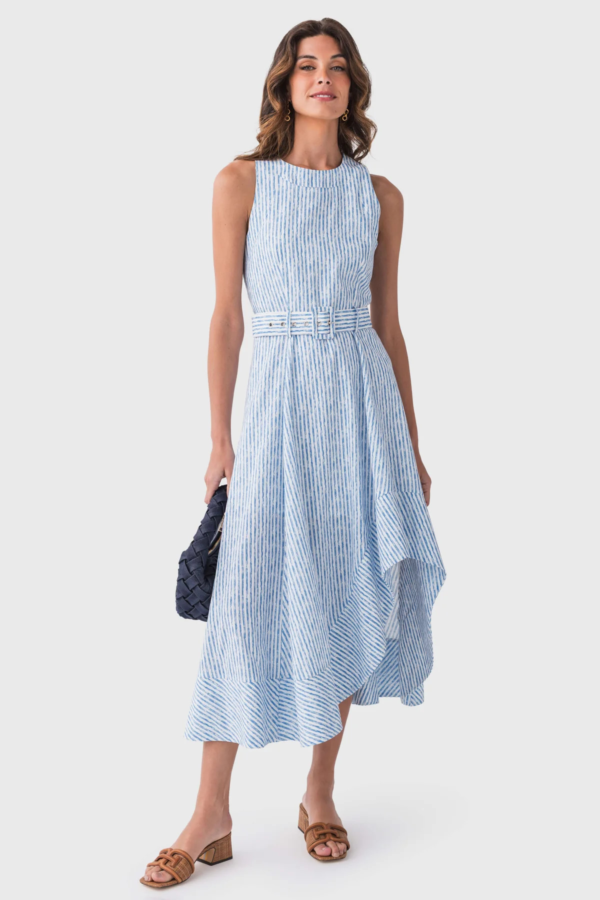 Fate Stripe Asymmetrical Hem Dress | Social Threads