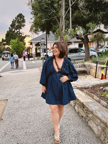 Mamas night out bump approved midsize fit from last night! Wearing this denim dress in a large (i would maybe prefer an XL for some more length but this still fits great). 

#LTKbump #LTKcurves #LTKmidsize