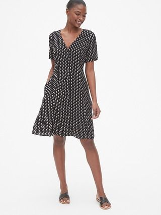 Short Sleeve Button-Front Dress | Gap US